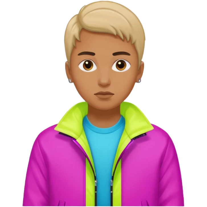 Russian underground fashion neon color jacket emoji