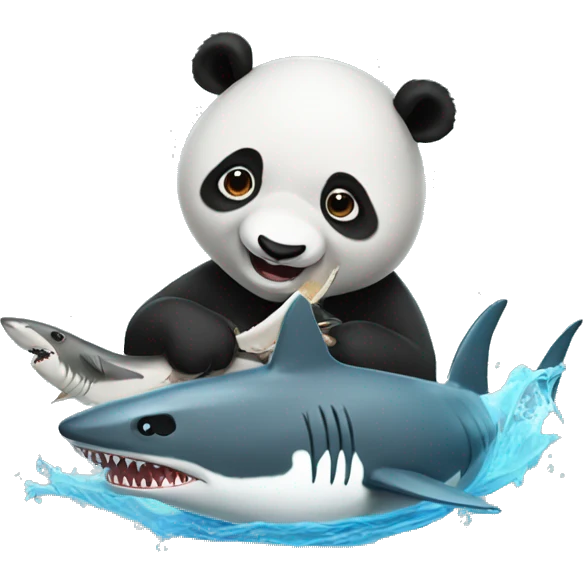 Panda eating a shark emoji