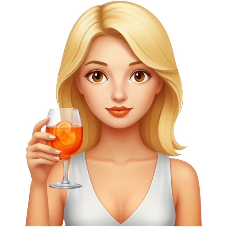 Blonde girl drinking Aperol spritz  emoji