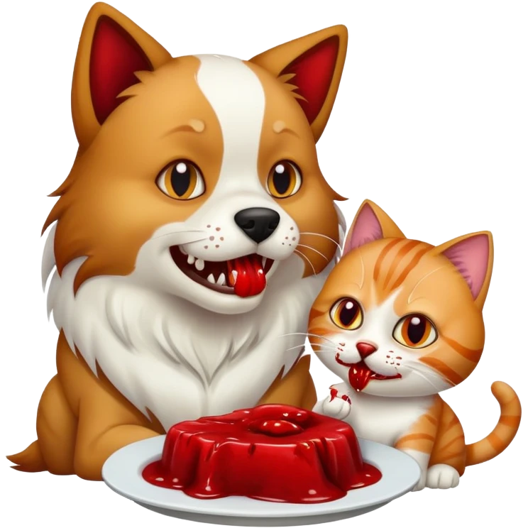 dog eating cat emoji
