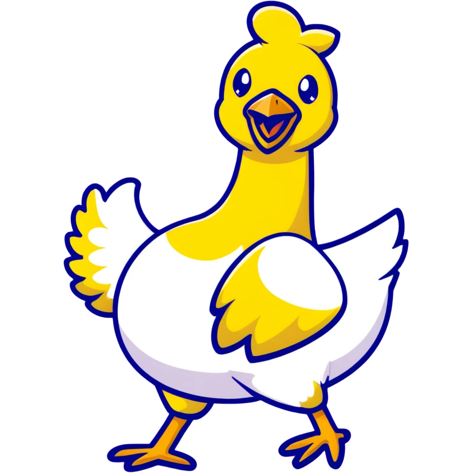 shouting long neck yellow chicken emoji