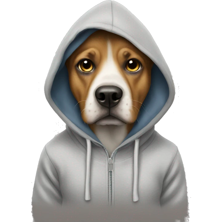 Dog wearing a hoody emoji