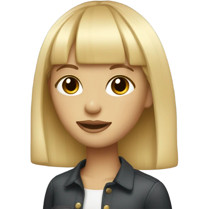 blonde girl with bangs emoji