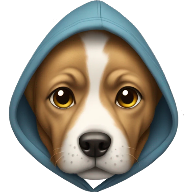 Dog wearing a hoodie emoji