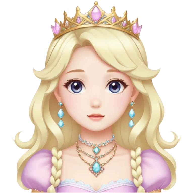 Gorgeous beautiful pretty anime princess lady, accessories, jewelries, pastelcore, cottagecore, fairycore, elegant emoji