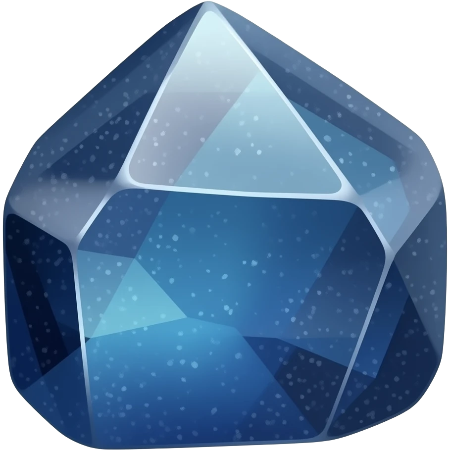 "A small, rough chip of deep twilight blue crystal, simple dark fantasy style, 128x128, transparent background." emoji