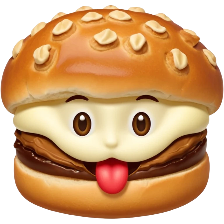 Une pain au chocolat qui rigole emoji