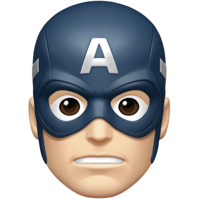 captain america face with black mask and hydra logo on top emoji