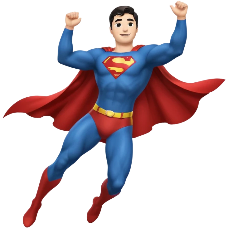 superman side profile flying leg up arm out emoji emoji