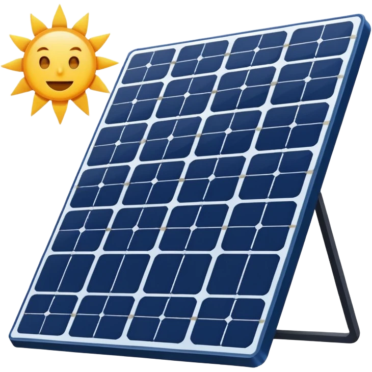 two dimensional solar panel emoji