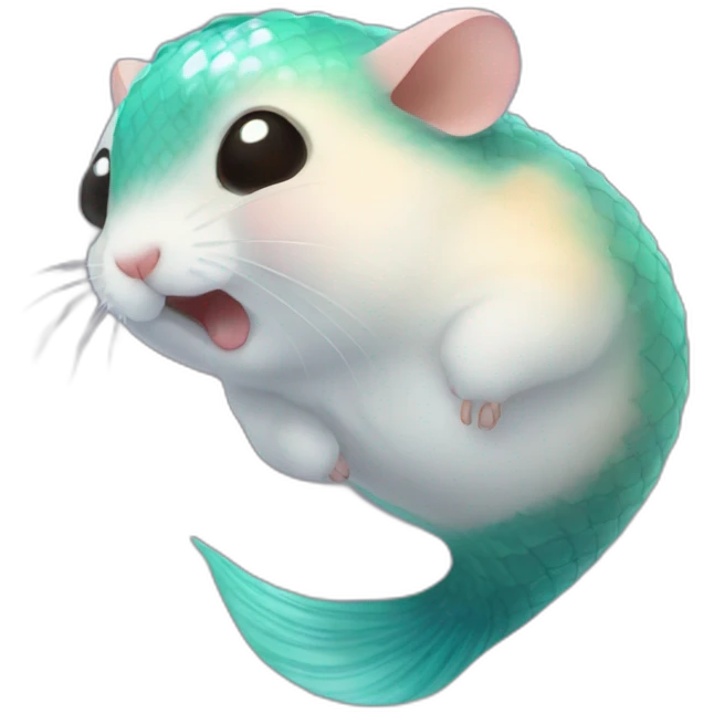 hamster crying with mermaid tail emoji