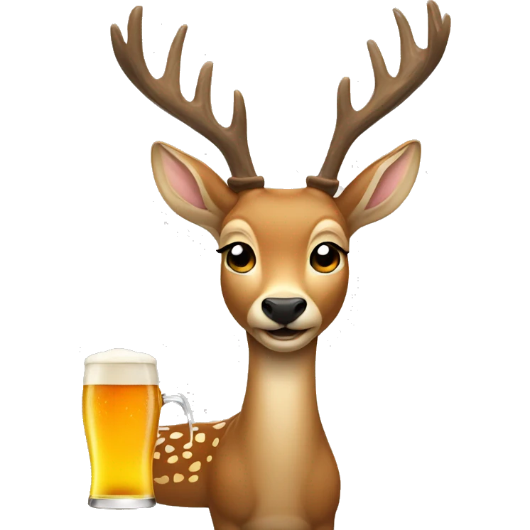 deer with a beer emoji