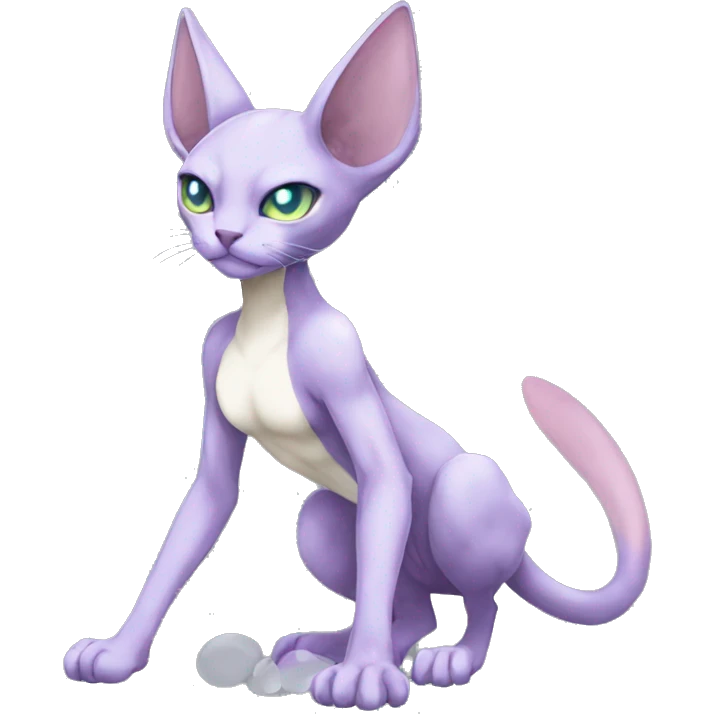 Anthro Mewtwo-Cat-Sphynx-FurSona-Fakemon Nebula Full Body emoji