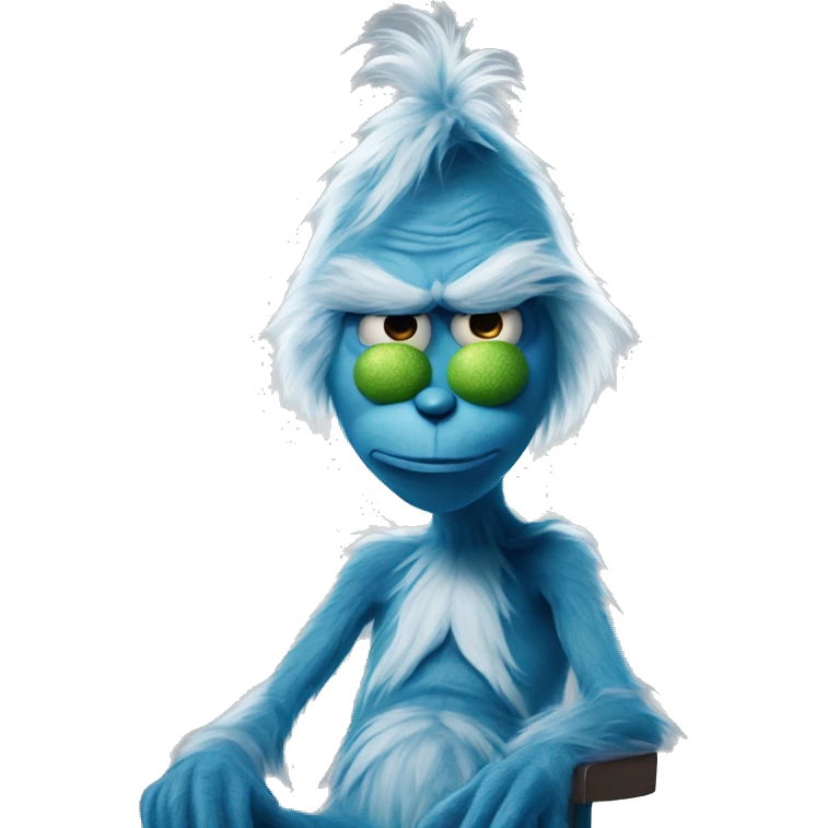 A blue grinch with text saying : that feeling when knee surgery tommorow emoji
