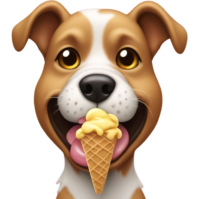 dog eating icecream emoji