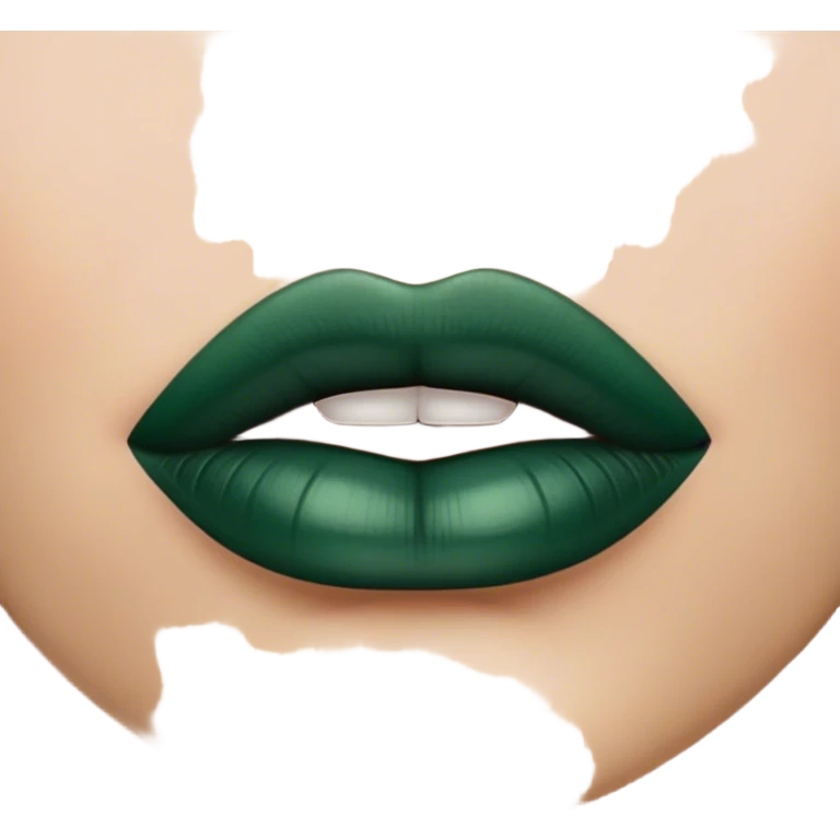 dark emerald color lips realistic emoji