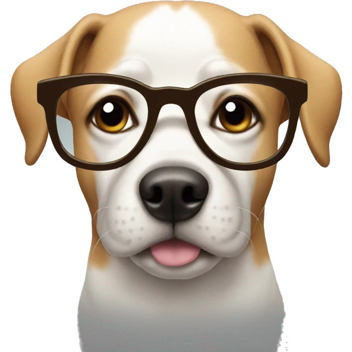Dog with glasses  emoji