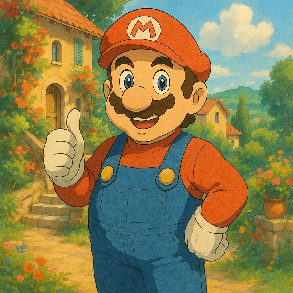 Italian plumber giving thumbs up emoji