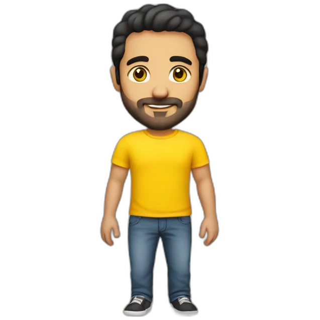 Armenian guy with a yellow T-shirt emoji