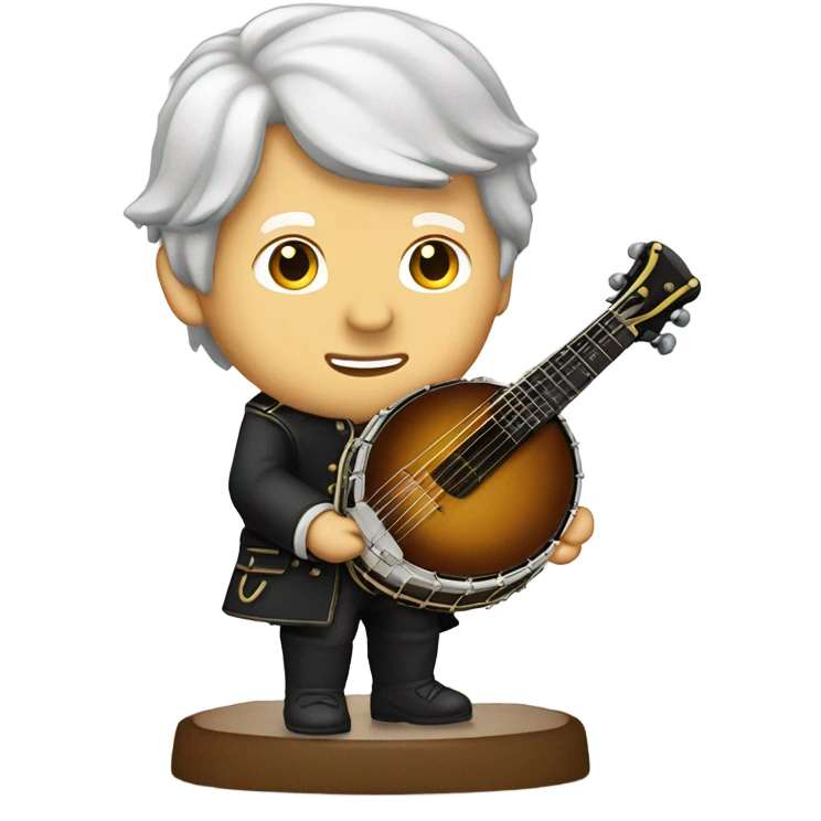 Wolfgang Mozart chibi standing young 5-string banjo emoji