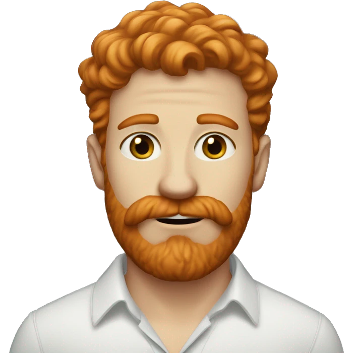 33 year old ginger man mustache little beard brown eyes  emoji