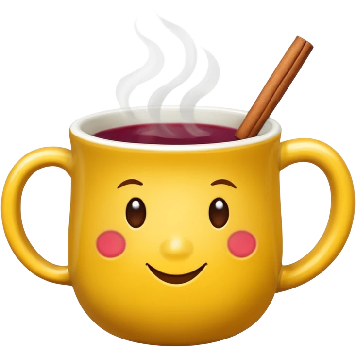 a yellow mug with steaming mulled wine without face

 emoji