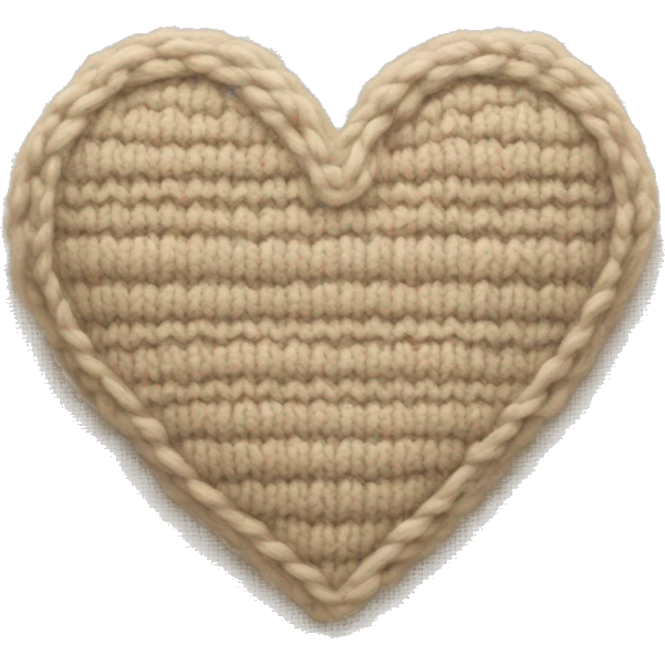 Knitted beige heart emoji