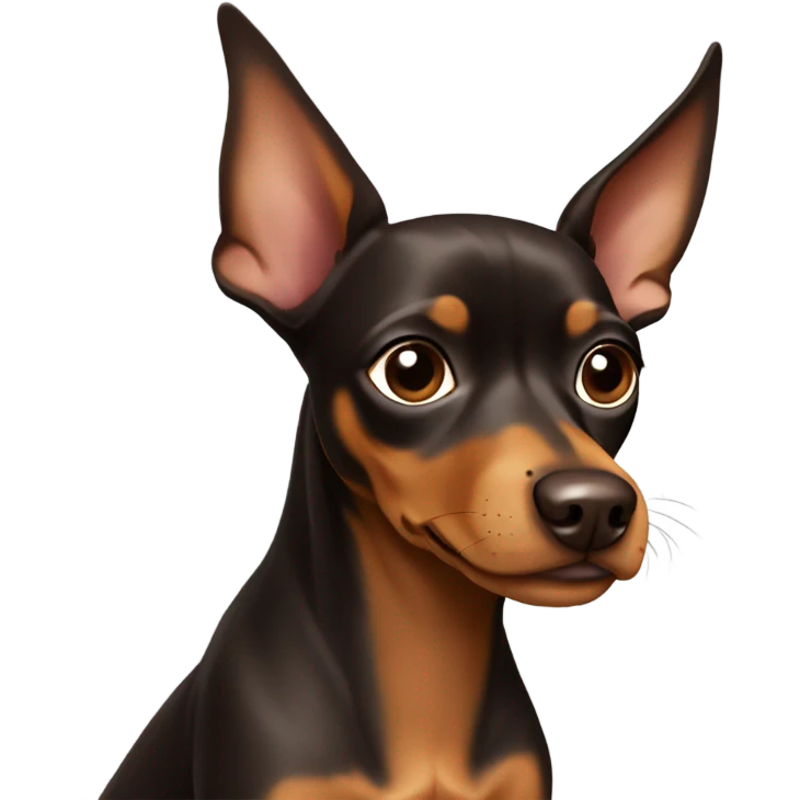  brown english toy terrier with bow emoji