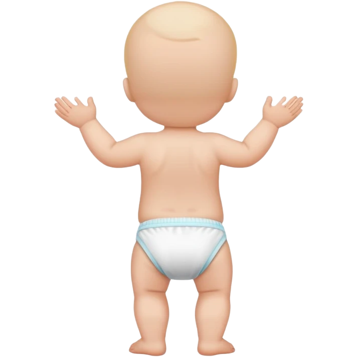 baby standing with back facing, wearing a diaper emoji