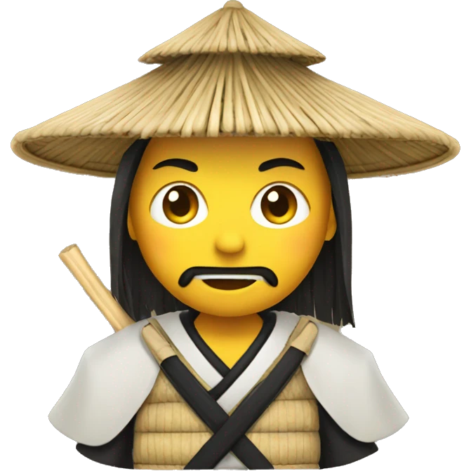 Samurai with straw hat emoji