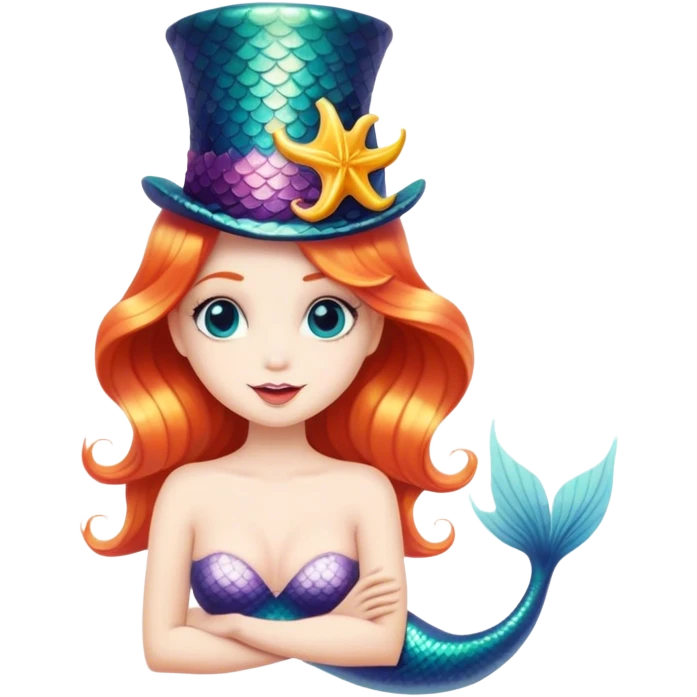 a mermaid with a top hat emoji