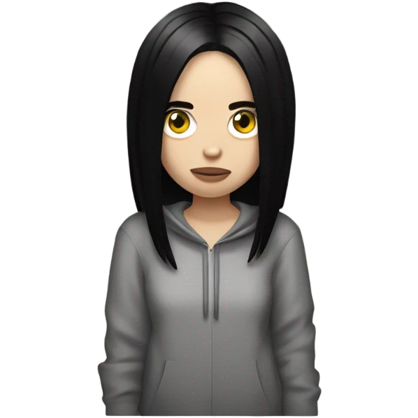 Billie Eilish with black hair emoji