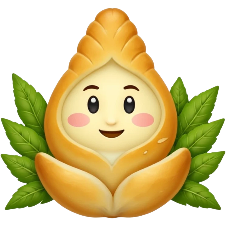 Georgian cuisine avatar in bright emoji-style illustration. Khachapuri and herbs, rich golden and green colors, simple shapes, flat design, strong character. Without human emoji
