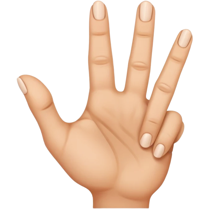Hand stretching out all but the middle finger emoji