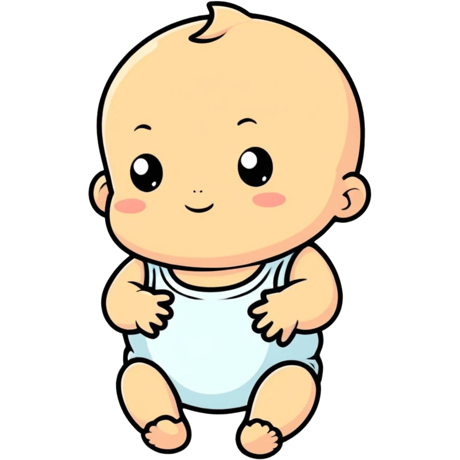 a baby, cartoonish sticker style emoji