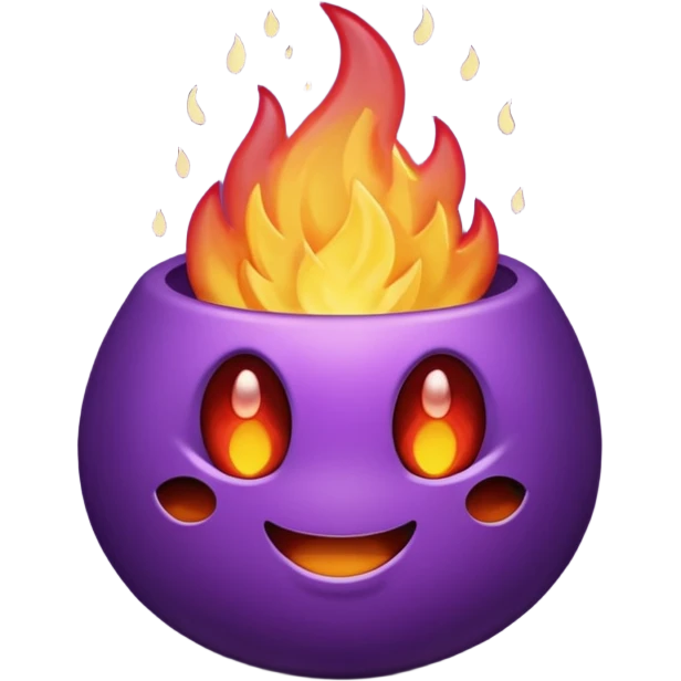 a lua tem que estar dentro do fogo roxo e ser mini emoji