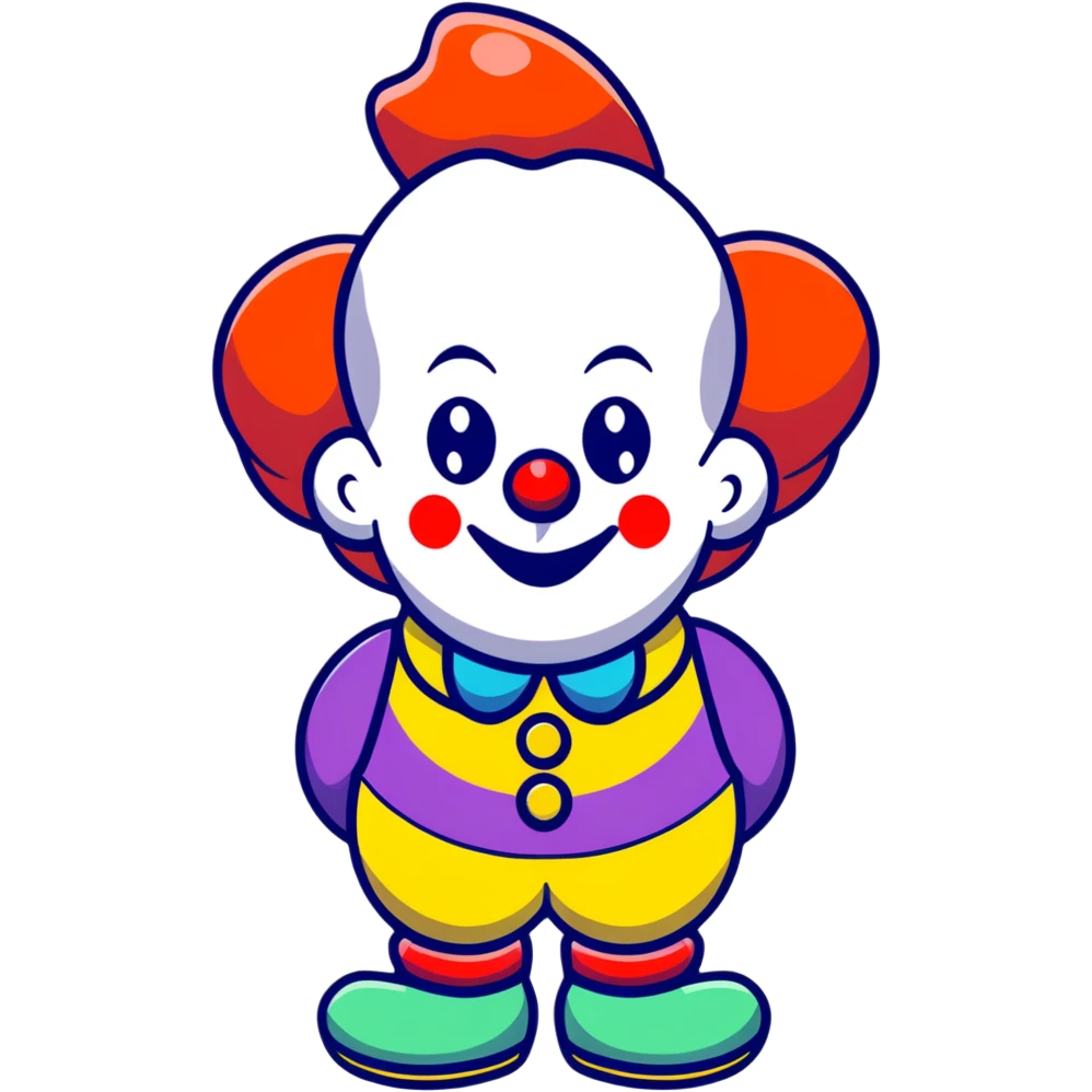 bright clown with flowers emoji