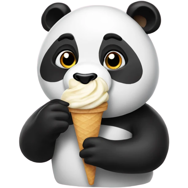 Panda eating ice creame emoji