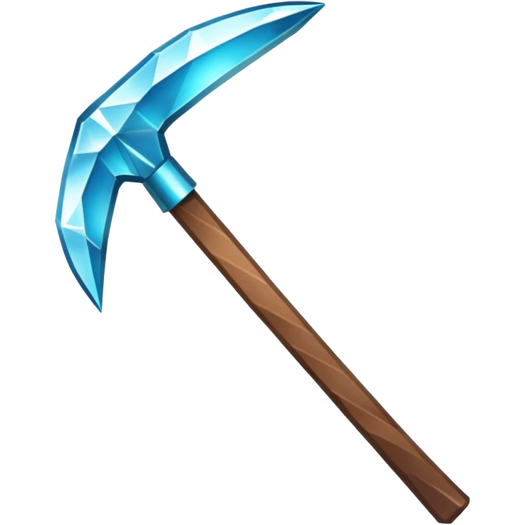 Minecraft diamond pickaxe with brown handle emoji