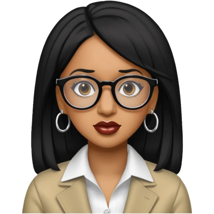 rapper Cardi B black hair wear glasses emoji