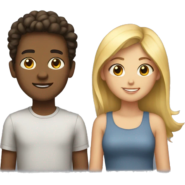 A boy with her girlfriend  emoji