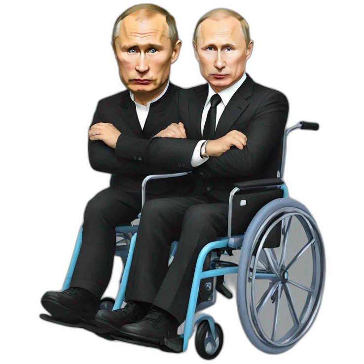 vladimir putin and kadyrov riding two small wheelchairs emoji