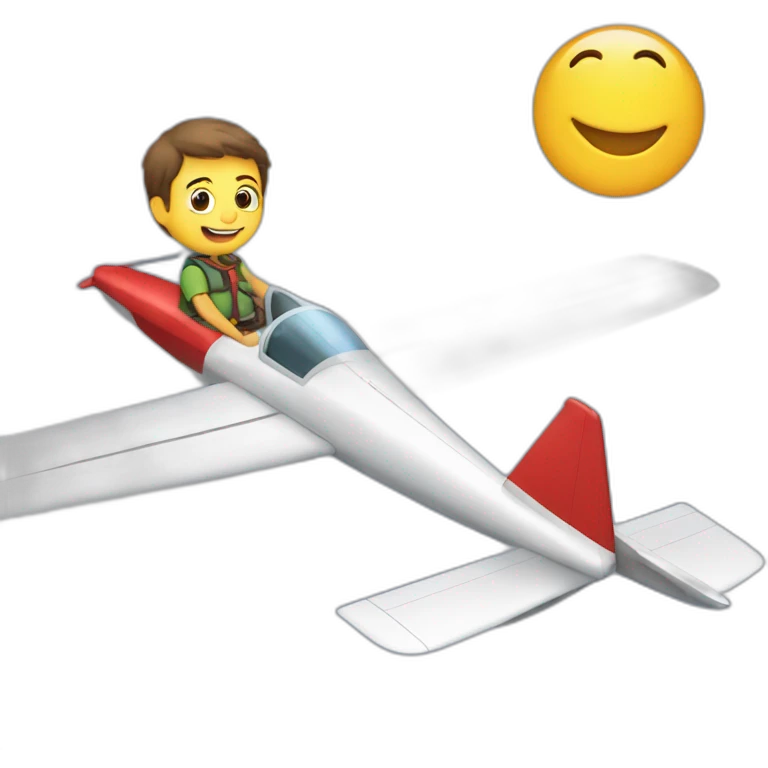 Sailplane with boy emoji