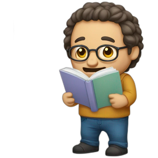 leon antropomorfisado de cuerpo completo con un libro en sus manos emoji