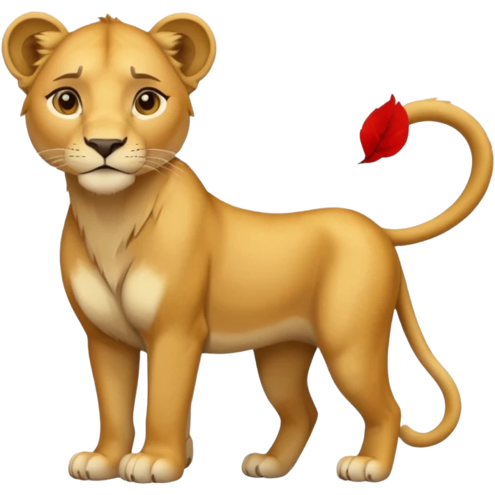 in lion family, only mother., full body, single tail emoji