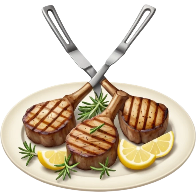 Grilled lamb chops with lemon and rosemary emoji