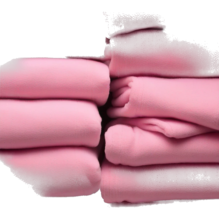 3 stacked and folded plad pink blankets emoji