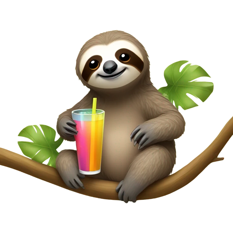 Sloth drinking  emoji