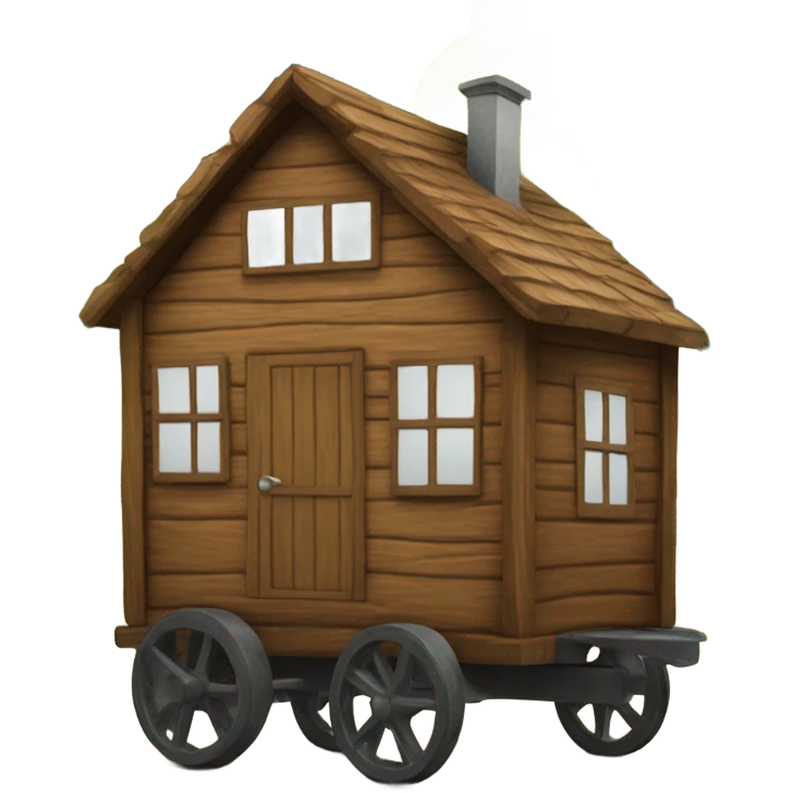 Wooden House on wheels emoji