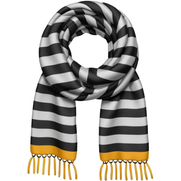 scarf in grey and black stripes emoji